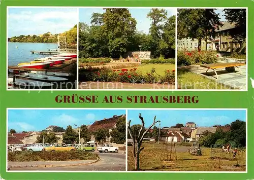 AK / Ansichtskarte Strausberg Brandenburg Parkplatz Muencheberger Strasse Straus See Kat. Strausberg