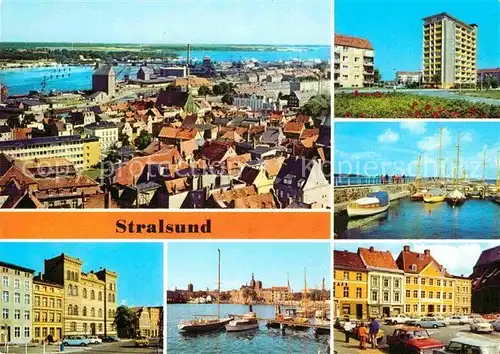 AK / Ansichtskarte Stralsund Mecklenburg Vorpommern Leninplatz Hafen Heinrich Heine Ring Kat. Stralsund