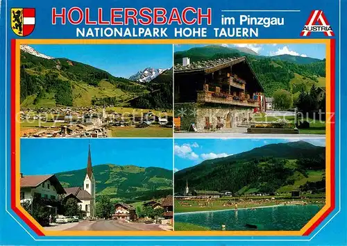 AK / Ansichtskarte Hollersbach Pinzgau Panorama Kirche Teilansicht Schwimmbad Kat. Hollersbach im Pinzgau