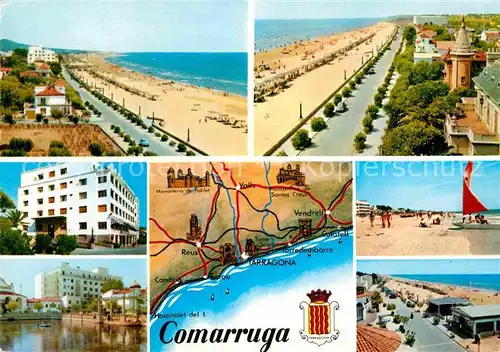 AK / Ansichtskarte Comarruga Strand Hotel Promenade Kat. Tarragona Costa Dorada