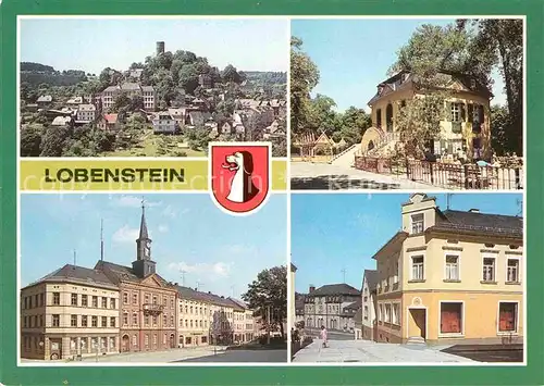 AK / Ansichtskarte Lobenstein Bad Allen Turm Parkpavillon Markt mit Rathaus Fussgaengerzone 