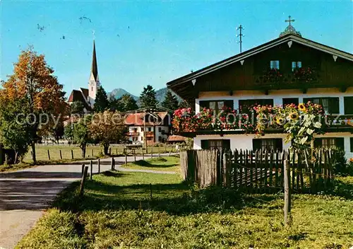 AK / Ansichtskarte Bad Wiessee Dorfpartie Kirche Kat. Bad Wiessee
