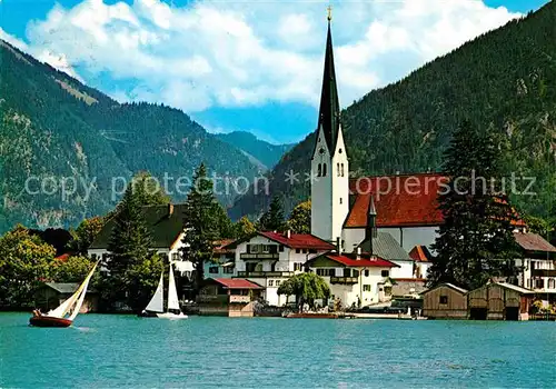 AK / Ansichtskarte Rottach Egern Tegernsee Teilansicht mit Kirche