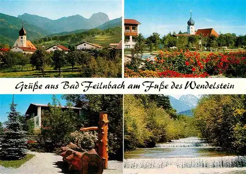 AK / Ansichtskarte Bad Feilnbach Wendelstein Kirche Brunnentrog Fluss Kat. Bad Feilnbach