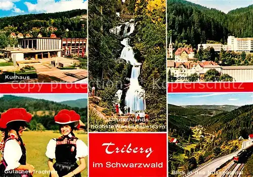 AK / Ansichtskarte Triberg Schwarzwald Kurhaus Wasserfaelle Gutacher Trachten Nussbachtal Kat. Triberg im Schwarzwald