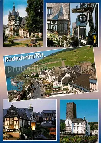 AK / Ansichtskarte Ruedesheim Rhein Drosselhof Promenade Drosselhof Schloss Kat. Ruedesheim am Rhein