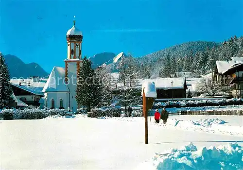 AK / Ansichtskarte Wallgau Dorfidylle Jakobskirche Kat. Wallgau