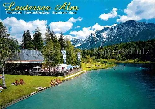 AK / Ansichtskarte Mittenwald Bayern Lautersee Alm Karwendelgebirge Kat. Mittenwald