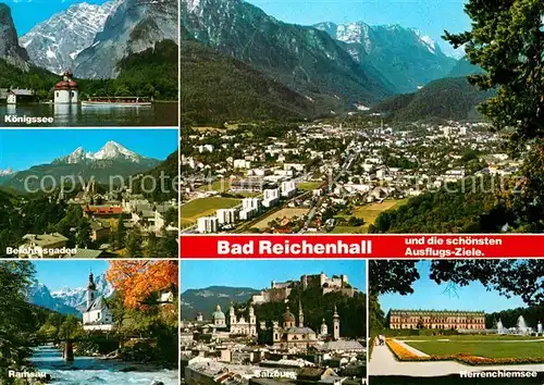 AK / Ansichtskarte Bad Reichenhall Koenigsee Panorama Berchtesgaden Ramsau Salzburg Herrenchiemsee Kat. Bad Reichenhall