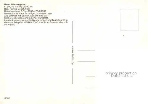 AK / Ansichtskarte Hafling Garni Wiesengrund  Kat. Bozen Suedtirol