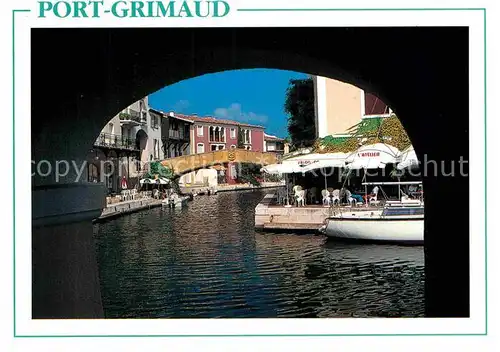 AK / Ansichtskarte Port Grimaud Cafe Terrasse am Kanal Collection Images de France Kat. Grimaud