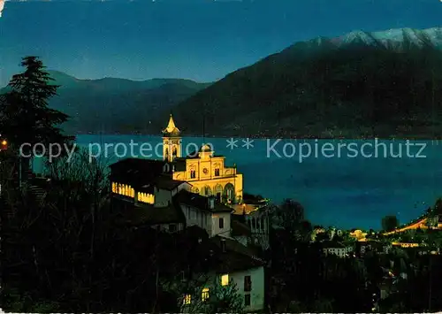 AK / Ansichtskarte Locarno Lago Maggiore Madonna del Sasso di notte Wallfahrtskirche