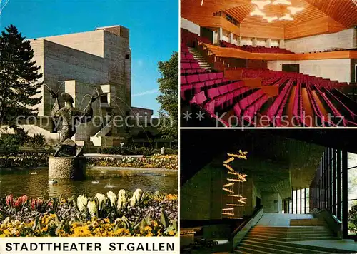 AK / Ansichtskarte St Gallen SG Stadttheater Saal Innenansichten Skulptur Kat. St Gallen