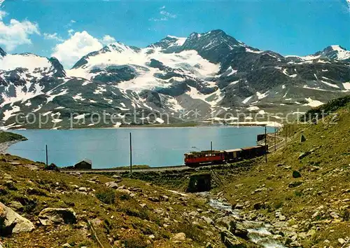 AK / Ansichtskarte Berninabahn Cambrenagletscher Lago Bianco  Kat. Eisenbahn