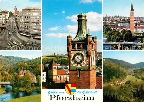 AK / Ansichtskarte Pforzheim Leopoldplatz  Schlo?kirche W?rmtal Kupferhammer Kat. Pforzheim