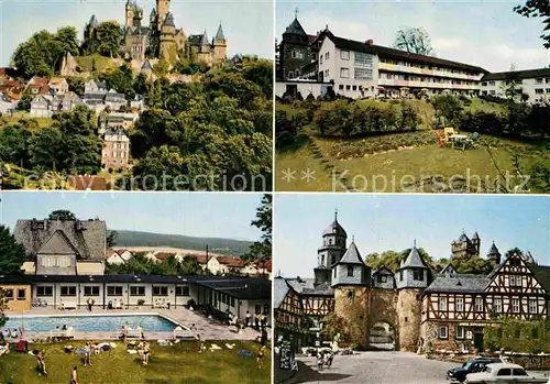 AK / Ansichtskarte Braunfels Schloss Neurologisches Sanatorium Schwimmbad Marktplatz Kat. Braunfels