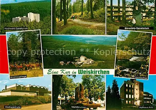 AK / Ansichtskarte Weiskirchen Saar Baerenfels Sanatorium Hofhaus Antz Hochwaldhalle Wildfreigehege Hochwald Sanatorium Kat. Weiskirchen Saar