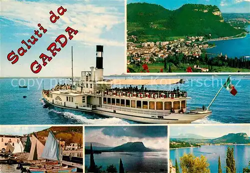 AK / Ansichtskarte Garda Fliegeraufnahme Dampfer Gardasee Kat. Lago di Garda 