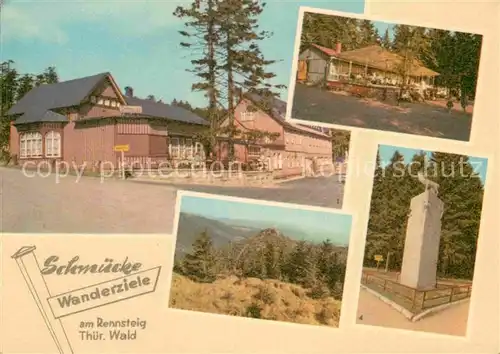 AK / Ansichtskarte Schmuecke Wanderziele Waldcafe Lenkgrund Monument im Frauenwald Kat. Gehlberg