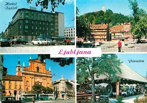 AK / Ansichtskarte Ljubljana Hotel Tourist Kirche Brunnen Pionica Kat. Ljubljana