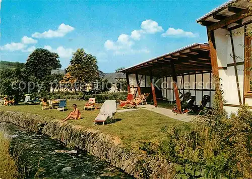 AK / Ansichtskarte Oberkirchen Sauerland Hotel Seehuette Garten Kat. Schmallenberg