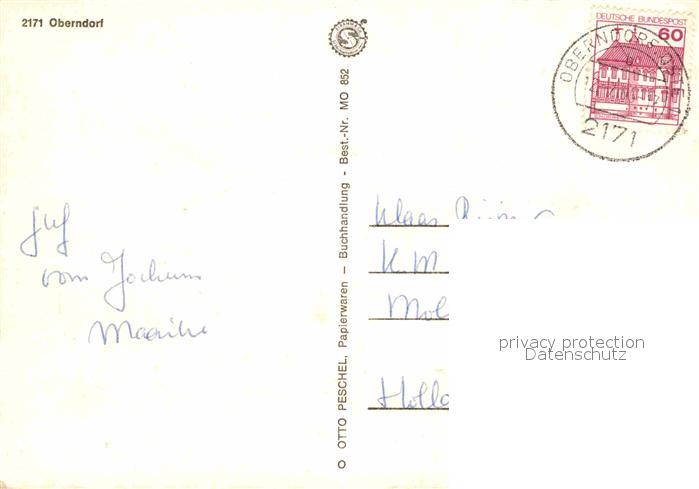 AK / Ansichtskarte Oberndorf Oste Kirche Schule Partie an der Oste Kat