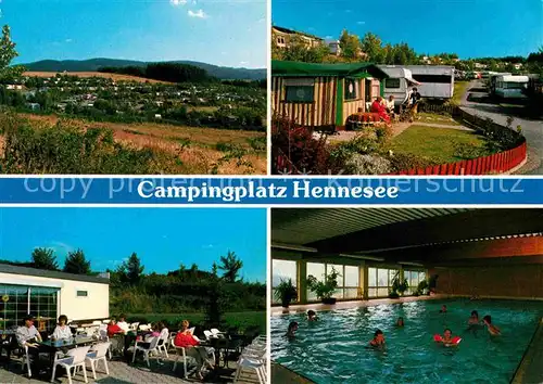 AK / Ansichtskarte Mielinghausen Landschaftspanorama Campingplatz Gaststaette Hallenbad Kat. Meschede