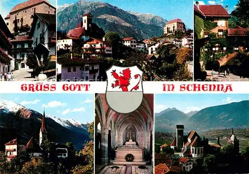 AK / Ansichtskarte Schenna Meran Teilansichten mit Kirche Alpen Kat. Italien