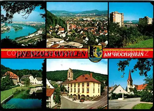 AK / Ansichtskarte Grenzach Wyhlen Panorama Hochrhein Hochhaeuser Kirche Rathaus Kat. Grenzach Wyhlen