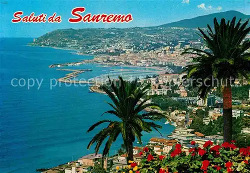 AK / Ansichtskarte Sanremo Panorama Riviera dei Fiori Kueste Palmen Kat. 