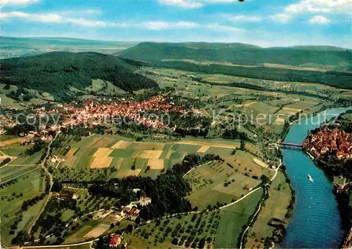 AK / Ansichtskarte Gailingen Diessenhofen mit Schloss Rheinburg Fliegeraufnahme Kat. Gailingen am Hochrhein