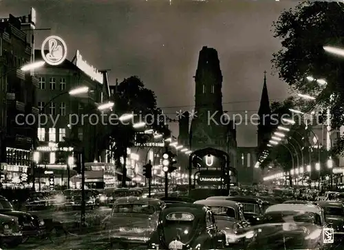 AK / Ansichtskarte Berlin Kurfuerstendamm Gedaechtniskirche Nachtaufnahme Kat. Berlin