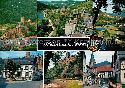 AK / Ansichtskarte Heimbach Eifel Luftkurort im Naturpark Nordeifel Burg Schwimmbad Markt Kinderspielplatz Kirchstrasse Altstadt Kat. Heimbach