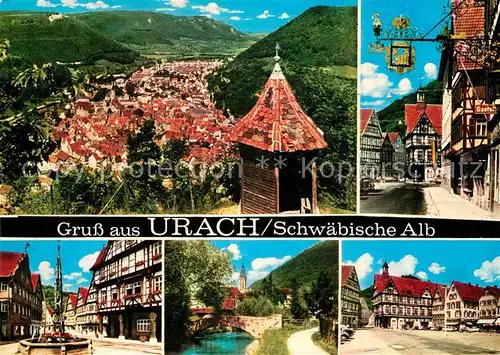 AK / Ansichtskarte Bad Urach Kurort Schwaebische Alb Ortsmotive Altstadt Fachwerkhaeuser Kat. Bad Urach