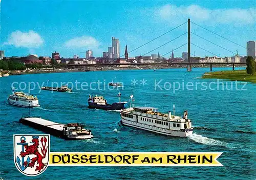 AK / Ansichtskarte Duesseldorf Oberkasseler Bruecke  Kat. Duesseldorf