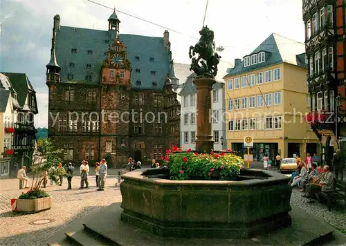 AK / Ansichtskarte Marburg Lahn Marktbrunnen Rathaus Kat. Marburg