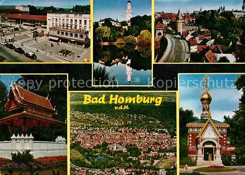 AK / Ansichtskarte Bad Homburg Kirche Fliegeraufnahme Kat. Bad Homburg v.d. Hoehe