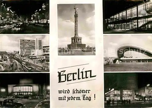 AK / Ansichtskarte Berlin Teilansichten Alexanderplatz Siegessaeule Stadthalle Kat. Berlin