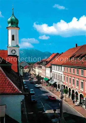 AK / Ansichtskarte Murnau Staffelsee Marktstrasse Mariensaeule Mariahilfkirche