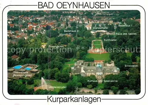 AK / Ansichtskarte Bad Oeynhausen Kuranlagen Badehaeuser Wandelhalle Spielcasino Jordansprudel Kat. Bad Oeynhausen