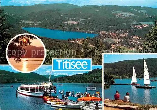 AK / Ansichtskarte Titisee Fliegeraufnahme Bootsanlegestelle Segelpartie Kat. Titisee Neustadt