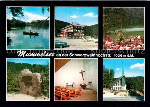 AK / Ansichtskarte Seebach Ortenaukreis Mummelsee Hotel Terrasse Gedenktafel Kirche Inneres Kat. Seebach