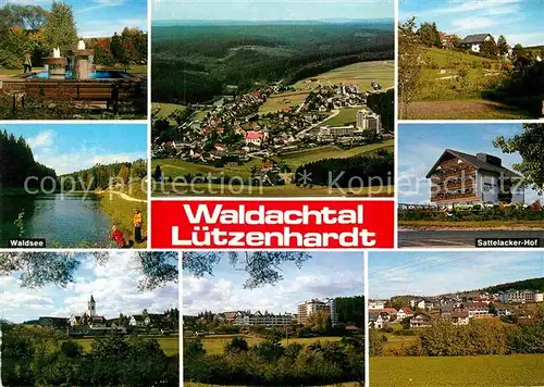 AK / Ansichtskarte Luetzenhardt Brunnen Totalansicht Waldsee Sattelacker Hof Teilansichten Kat. Waldachtal