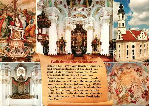 AK / Ansichtskarte Bad Schussenried Wallfahrtskirche Steinhausen Wand und Deckengemaelde Orgel Kat. Bad Schussenried