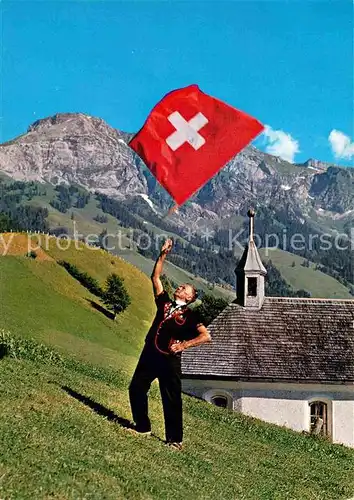 AK / Ansichtskarte Fahnenschwingen Fahnenschwinger Melchtalerbergen  Kat. Sport