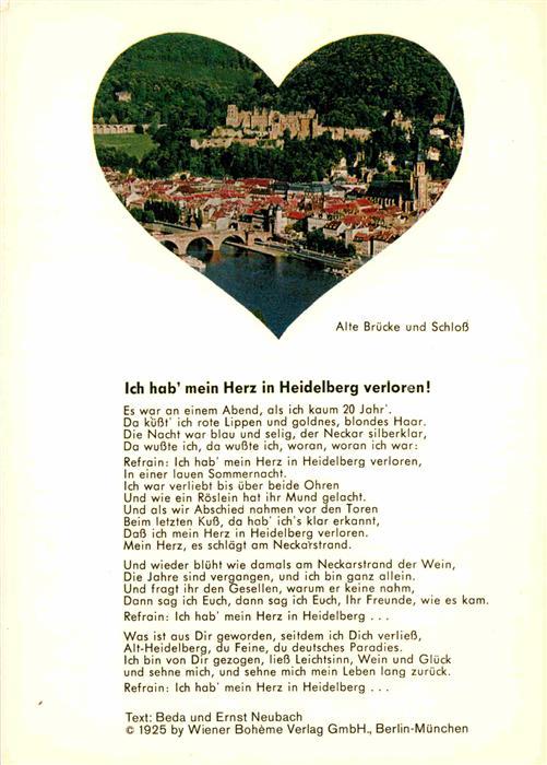 Mein ich text akkorde verloren in herz heidelberg hab Songtext von