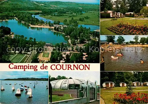 AK / Ansichtskarte Cournon Fliegeraufnahme Camping Freibad Kat. Cournon