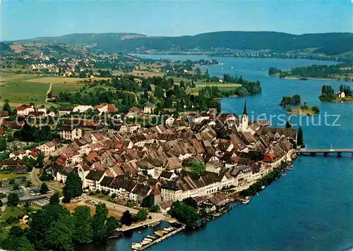 AK / Ansichtskarte Stein Rhein Fliegeraufnahme mit Blick gegen den Untersee Kat. Stein Rhein