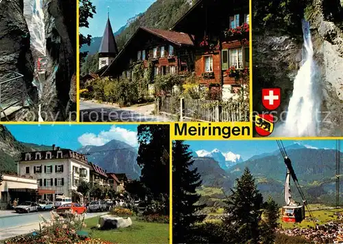 AK / Ansichtskarte Meiringen BE Aareschlucht Dorfpartie Reichenbachfall Wasserfall Haslibergbahn Berner Alpen Kat. Meiringen