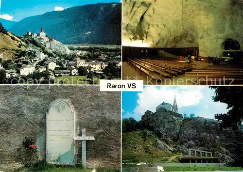 AK / Ansichtskarte Raron VS Gesamtansicht Alpen Rilkegrab Burg Felsenkirche Kat. Raron